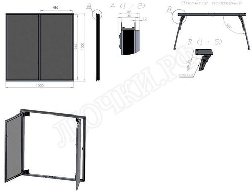 Люк под плитку Нажимной Секрет-Лайт 200*600 Люк под плитку Нажимной Секрет-Лайт 200*600
