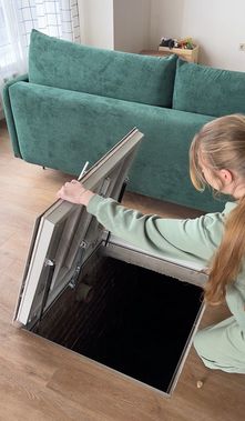 Напольный люк Самоподъемный Невидимка уголок 700*700 Напольный люк Самоподъемный Невидимка уголок 700*700